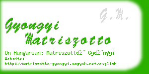 gyongyi matriszotto business card